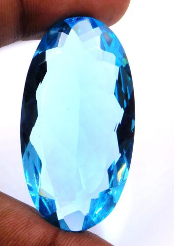 Multi Cut Oval Loose Lab Created Gemstone 25x47 MM For Pendant Making P-2986 - Picture 9 of 15