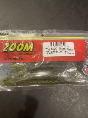 Zoom Watermelon Seed  Ultra Vibe Speed Worm 6  Split Tail  (15 Pk)