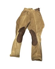 Vintage 40s Equestrian Riding Pants Brown Breeches Leather Accents
