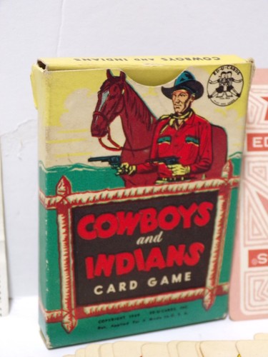 Cowboys and Indians Card Game 1949 Ed-U-Cards COMPLETE w Instructions 061625WT-M - Picture 3 of 3