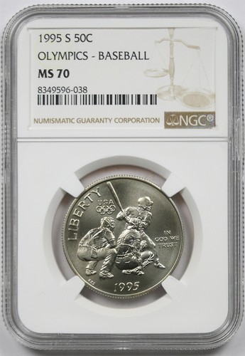 1995-S Olympics Baseball 50C NGC MS 70 Modern Commemorative Half Dollar - 第 1/4 張圖片