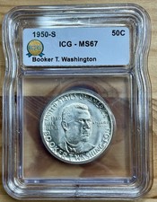 1950 S ICG MS67 BOOKER T WASHINGTON BTW COMMEMORATIVE HALF DOLLAR