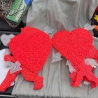 Huge Lot Of 12 Melted Popcorn Plastic Valentines Decorations Hearts & Cupids VTG — photo 3