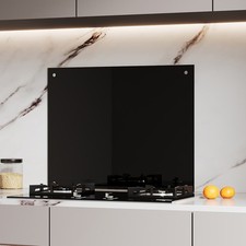 Clear Glass Kitchen Splashback with Pre Drilled Holes & Wall Hanging Fixings NEW