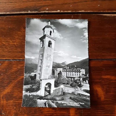Ansichtskarte St. Moritz /Engadin, Der schiefe Turm und das Kulm-Hotel 