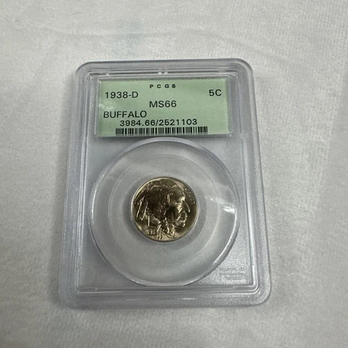 1938-D Buffalo Nickel PCGS MS66 GREEN HOLDER
