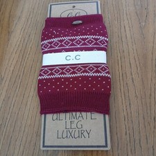 C.C. Boot Cuffs Ultimate Leg Luxury Maroon/Offwhite