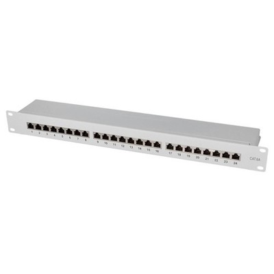 LogiLink Patchpanel 19 Einbau Kat.6A STP 24 Ports, grau # NP0060