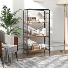 4-Tier Bookshelf Open-Back Storage Shelf Display Shelf Shelving Unit