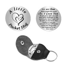 Pocket Hug Token Gifts for Son To My Gift from Mom I One Size, Silvery