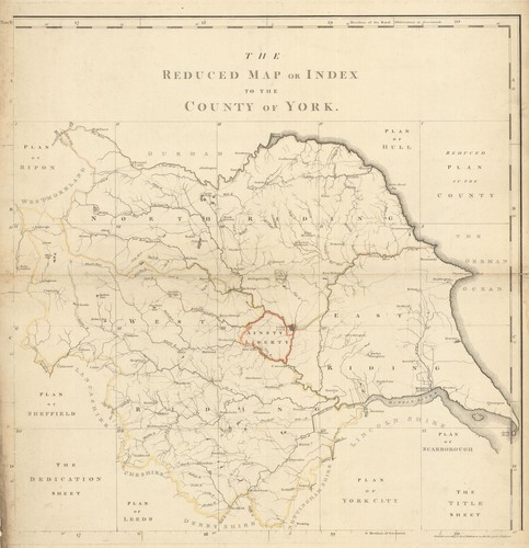 The Reduced Map or Index to the County of York. Yorkshire by T Jefferys 1772