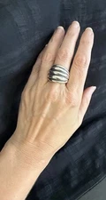 Silpada Sterling Silver Dome Ribbed Ring Shrimp sz 8.5 R1886