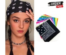 Seller 100 Cotton Paisley Bandanas 22"X22" Scarf Head Neck Bandannas