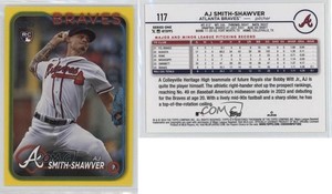 2024 Topps Series 1 Yellow AJ Smith-Shawver #117 Rookie RC