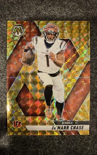 2025 Panini Mosaic - Ja'Marr Chase #11 Reactive Yellow Mosaic Prizm