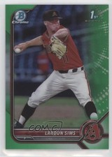 2022 Bowman Draft Chrome Green Refractor 55/99 Landon Sims #BDC-72 s1i