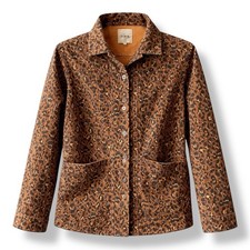 SEZANE Denim Jacket Leopard Print Women’s Size M