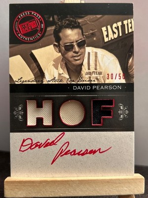 2012 PressPass Hall of Fame David Pearson Red ink autograph card Race Used 30/50