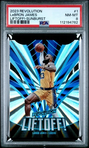 2023 Panini Revolution Basketball Sunburst LeBron James #1 PSA 8