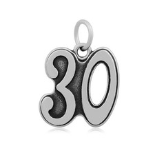 Clearance 10PCS Stainless Steel Number 30 Charm Pendant, 30th Birthday Charm,