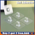 10X Hooks Self Adhesive Strong Sticky Wall Seamless Waterproof Transparent Hook