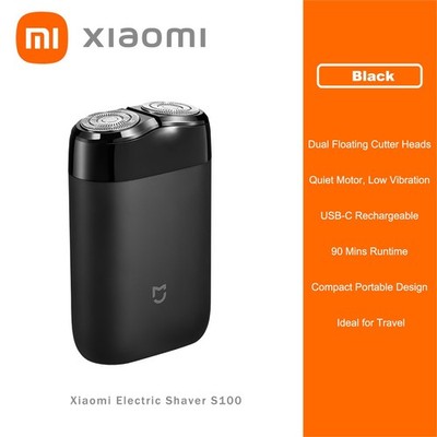 Xiaomi Electric Shaver S100 USB-C Rechargeable Portable Razor Wet & Dry Black