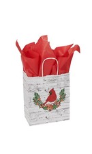 SSWBasics-Medium Winter Wreath Paper Shopping Bags - Case of 100-Christmas Gift