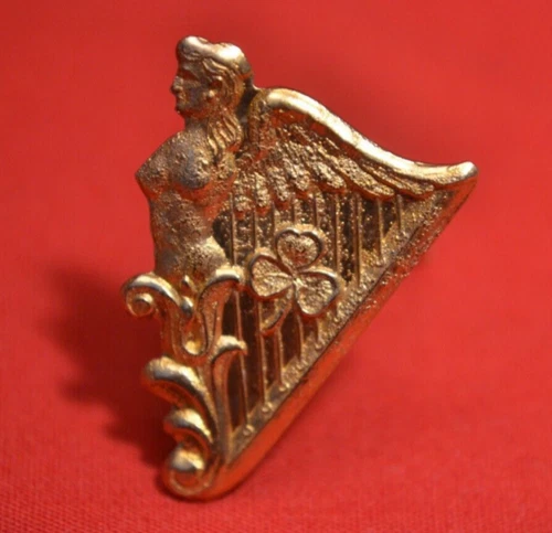 HARD TO FIND!  CIVIL WAR IRISH BRIGADE BRASS GODDESS EIRE HARP INSIGNIA US & CS