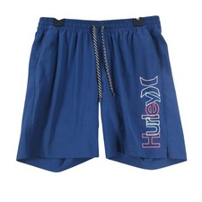 Hurley Mens Blue Graphic Logo Board Shorts Swim Trunks Size Medium 6013-11