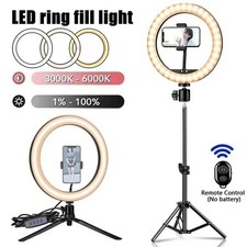 LED Selfie Ring Light with Tripod Stand - USB Fill Lamp  Remote for Live Video