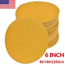 6" Inch 80/180/220 Grit 100 PACK DA Sanding Disc PSA Sandpaper Roll -Sticky Back