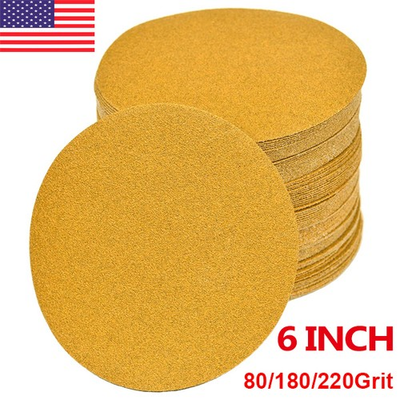 #ad #ad 6quot; Inch 80 180 220 Grit 100 PACK DA Sanding Disc PSA Sandpaper Roll Sticky Back $29.43