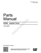 Caterpillar Cat AP600 Asphalt Paver Parts Catalog Manual J4A1-Up N661-UP
