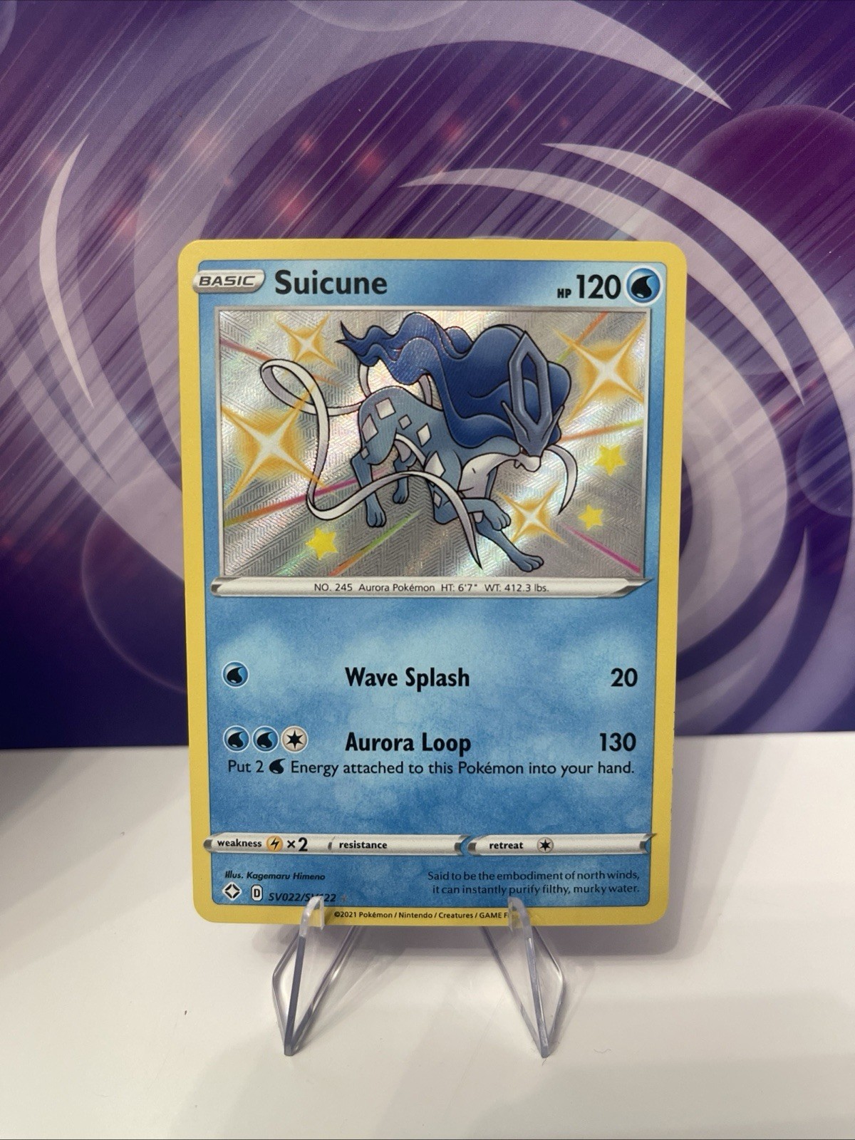 Suicune SV022/SV122 Shiny Holo Rare Shining Fates Pokemon Card - NM Near Mint