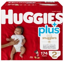 Huggies 53855 Little Snugglers Wetness Indicator Soft Diapers - Size 2, 174