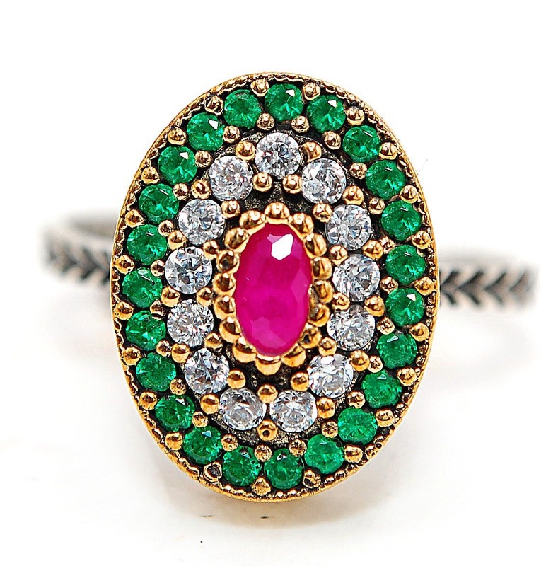 1CT Heat Treated Rubellite Tourmaline 925 Sterling Silver Ring Sz 9 TT2-2