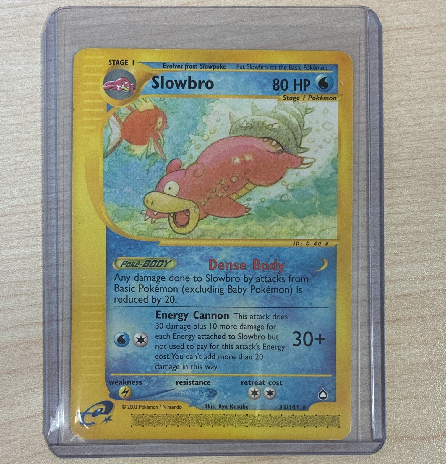 Pokemon TCG Slowbro 33/147 Aquapolis Uncommon Regular English Stage 1 80HP
