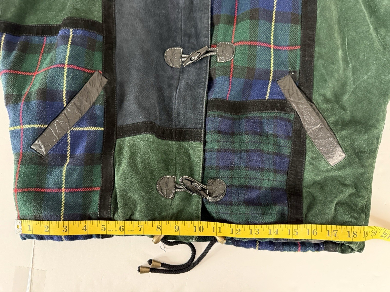 Vtg Brandon Thomas Patchwork Toggle Suede Leather… - image 14