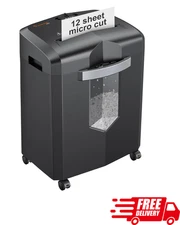 12-Sheet Micro Cut Paper Shredder Home Office Security Level P-4 CDs Cards