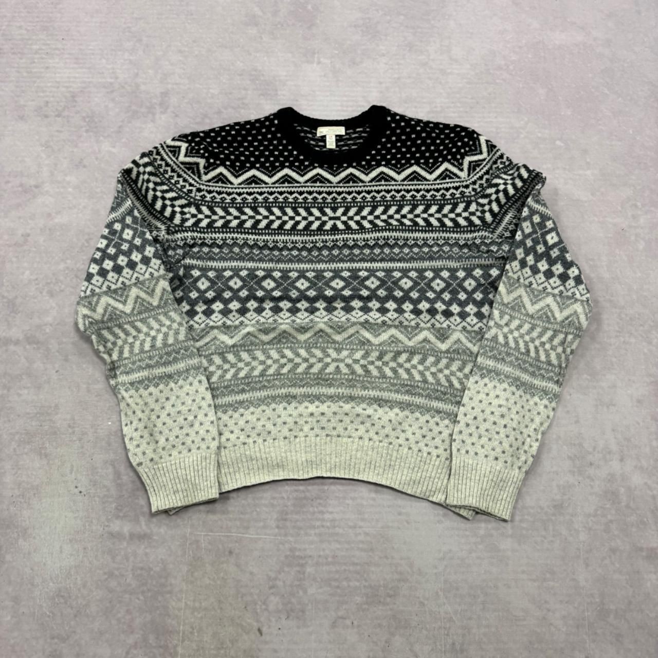 Gap Knitted Jumper abstract patterned grandad kni… - image 1