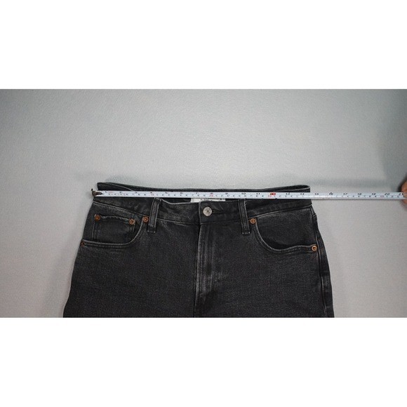 Abercrombie & Fitch The 90s Straight High Rise Jeans Womens 27 Black Wash Denim image 4