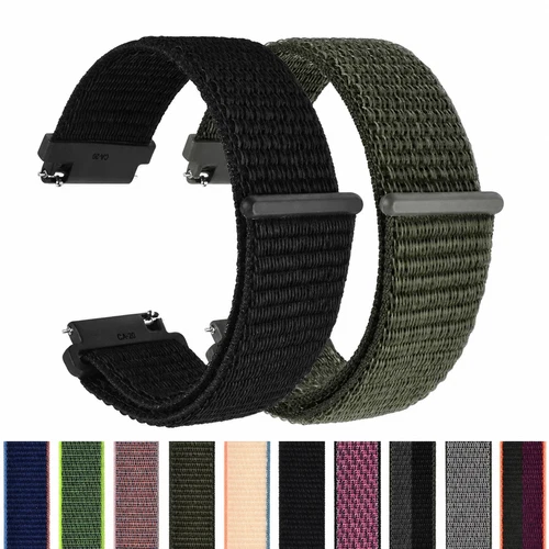 Soft Woven Nylon Watch Bands Hook Loop Quick Release Strap 2pcs 18mm 20mm 22mm
