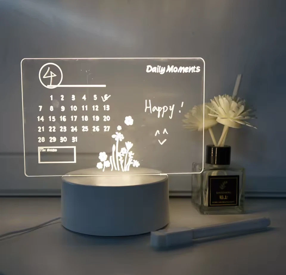 Creative LED Note Board Night Light USB Rewritable Message Board Warm Soft Light - Image 4 of 4