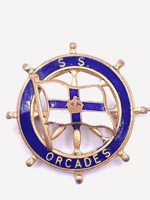 Vintage SS Orcades P&O Passenger Liner Maritime Emaille Pin Anstecker
