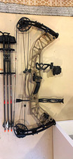 Hoyt HyperForce Compound Bow 70lb 28in Draw - Tan - Sight, Rest, Stabilizer, Qui