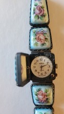 USSR vintage Chaika watch with hand-painted ename lbracelet,NEW in original box