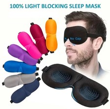 Soft Padded Sleep 3D Mask Eye Blackout Luxurious Blindfold Travel Eye Cover UK✅