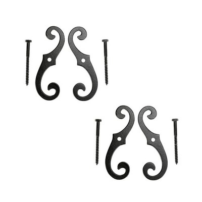 Pairs of Vintage Shutter Dogs S Shaped Shutter Hardware in Black Pack of 2