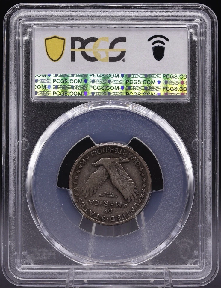 1917 Standing Liberty Quarter PCGS VF25 • Type 1 Philadelphia First-Year Issue - Image 4 of 4