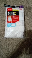 Hanes 6-Pack Men's  S/ V D Tagless Woven White Boxers Soft Breathable No Gap Fly